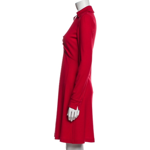 EUC Diane Von Furstenberg Red Knit Wool Twist Dress - Size 4 - Picture 2 of 3